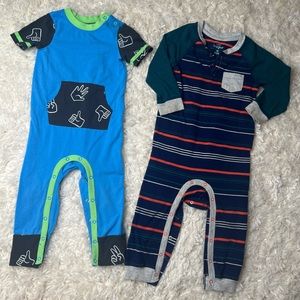 Bundle of 2! Cat& Jack Rompers Sz 18 Month *Super Soft Fabric*